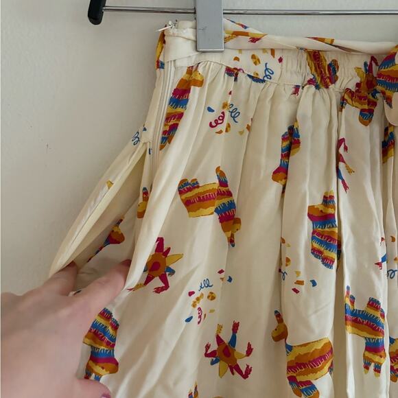 ModCloth Cream Stir Things Up Piñata Midi Skirt Small - Picture 6 of 11